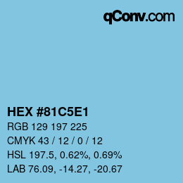 Color code: HEX #81C5E1 | qconv.com