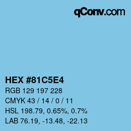Farbcode: HEX #81C5E4 | qconv.com