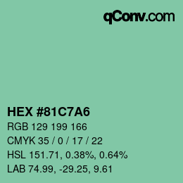 Color code: HEX #81C7A6 | qconv.com