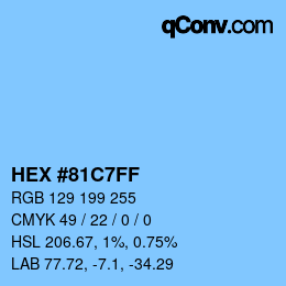 Color code: HEX #81C7FF | qconv.com