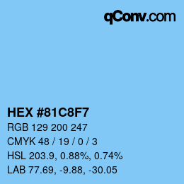 カラーコード: HEX #81C8F7 | qconv.com