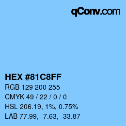 Color code: HEX #81C8FF | qconv.com