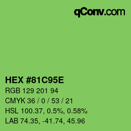 Color code: HEX #81C95E | qconv.com