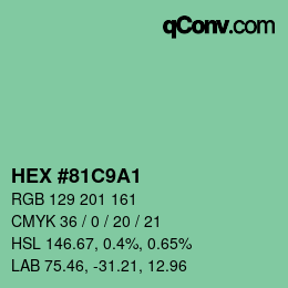 Color code: HEX #81C9A1 | qconv.com