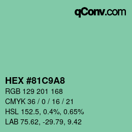 Color code: HEX #81C9A8 | qconv.com