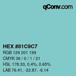 Color code: HEX #81C9C7 | qconv.com