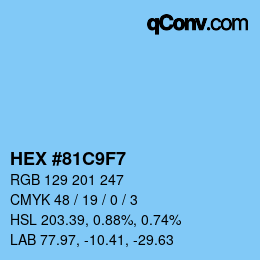 Color code: HEX #81C9F7 | qconv.com