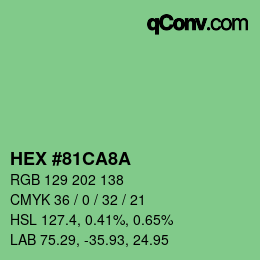 カラーコード: HEX #81CA8A | qconv.com