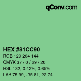カラーコード: HEX #81CC90 | qconv.com