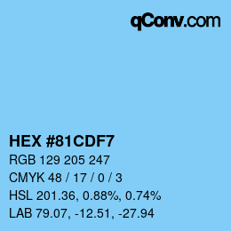 Color code: HEX #81CDF7 | qconv.com