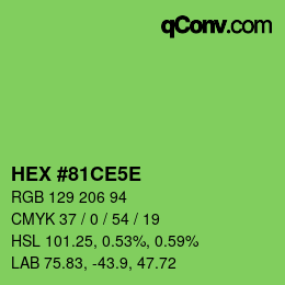 Code couleur: HEX #81CE5E | qconv.com