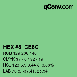 Color code: HEX #81CE8C | qconv.com