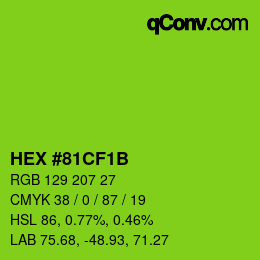Color code: HEX #81CF1B | qconv.com