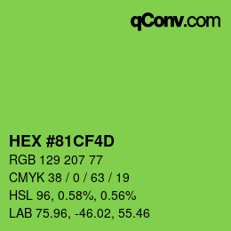 Color code: HEX #81CF4D | qconv.com