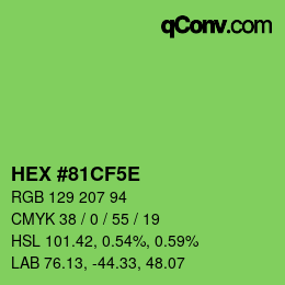 Color code: HEX #81CF5E | qconv.com