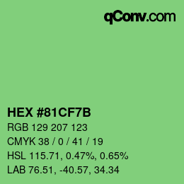Color code: HEX #81CF7B | qconv.com