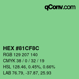 Color code: HEX #81CF8C | qconv.com