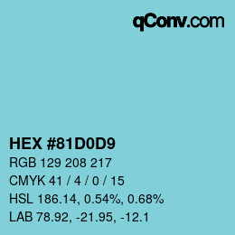 Color code: HEX #81D0D9 | qconv.com