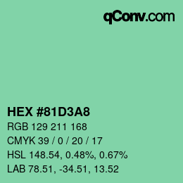 カラーコード: HEX #81D3A8 | qconv.com