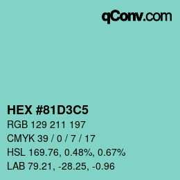 Color code: HEX #81D3C5 | qconv.com