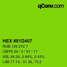 颜色代码: HEX #81D407 | qconv.com