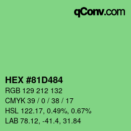 Color code: HEX #81D484 | qconv.com