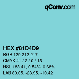 Color code: HEX #81D4D9 | qconv.com