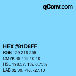 Color code: HEX #81D8FF | qconv.com