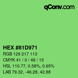 Color code: HEX #81D971 | qconv.com