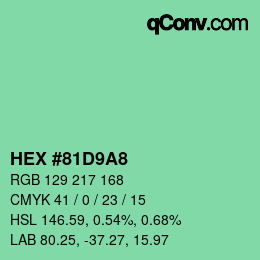 Color code: HEX #81D9A8 | qconv.com