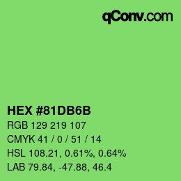 Color code: HEX #81DB6B | qconv.com