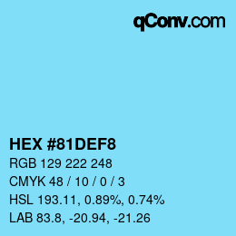 Color code: HEX #81DEF8 | qconv.com