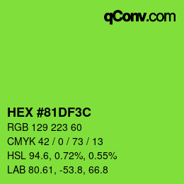 カラーコード: HEX #81DF3C | qconv.com