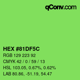 Color code: HEX #81DF5C | qconv.com