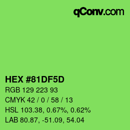 Color code: HEX #81DF5D | qconv.com