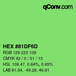 Color code: HEX #81DF6D | qconv.com