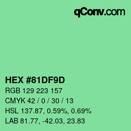 Color code: HEX #81DF9D | qconv.com