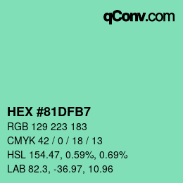 Color code: HEX #81DFB7 | qconv.com