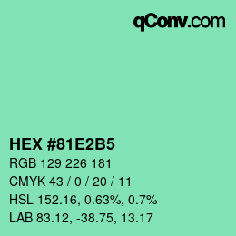カラーコード: HEX #81E2B5 | qconv.com
