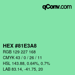 Color code: HEX #81E3A8 | qconv.com