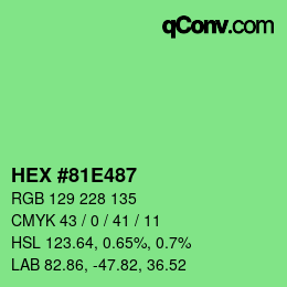 Color code: HEX #81E487 | qconv.com