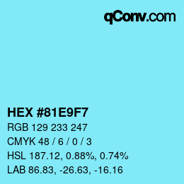 Color code: HEX #81E9F7 | qconv.com