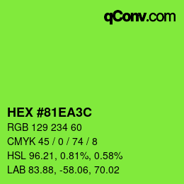 Color code: HEX #81EA3C | qconv.com