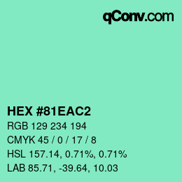 Color code: HEX #81EAC2 | qconv.com