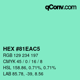 カラーコード: HEX #81EAC5 | qconv.com