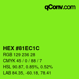 Color code: HEX #81EC1C | qconv.com