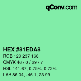 Color code: HEX #81EDA8 | qconv.com