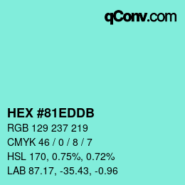 Color code: HEX #81EDDB | qconv.com