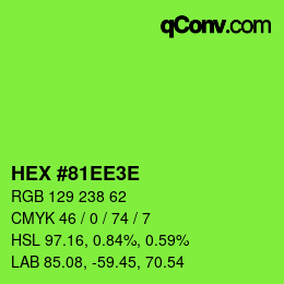 Código de color: HEX #81EE3E | qconv.com