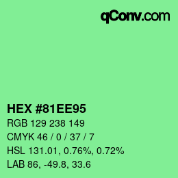 颜色代码: HEX #81EE95 | qconv.com